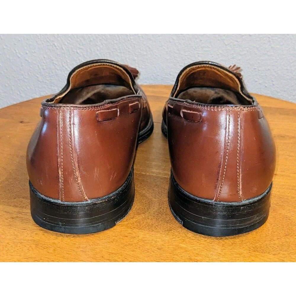Alden New England Men's 8.5 B/D 560 Tassel Brown Loafers Calfskin Dress Shoes